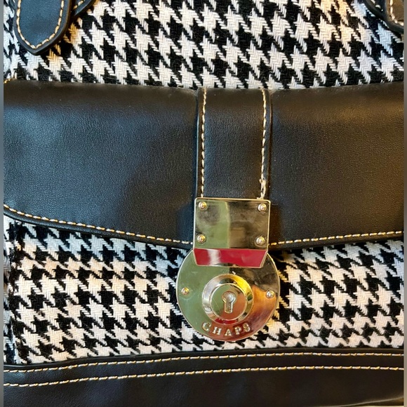 EUC Chaps Abbey Houndstooth black shopper bag. - Picture 2 of 13